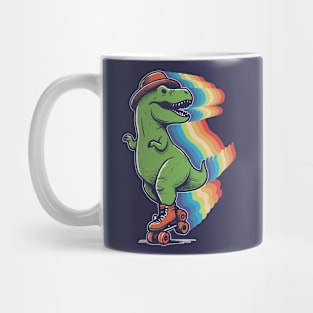 T-Rex playing roller skates Mug